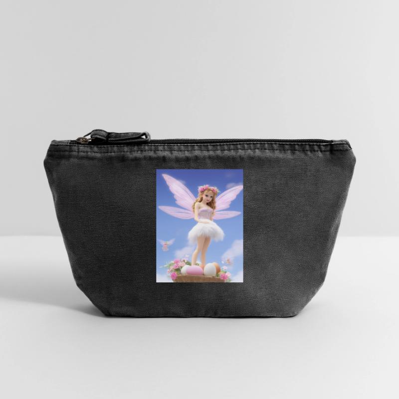 Retro style Pixie on Egg- Easter Vintage Zip Pouch 18 x 21 cm