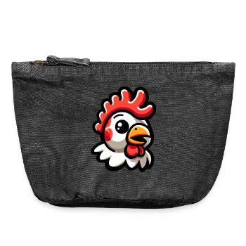 Huhn Kopf Comic - Vintage Reißverschluss-Täschchen (18 x 21 cm) - Vintage Schwarz - Vorne