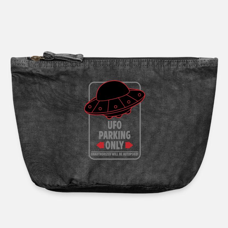 Ufo Parking Only | Colors changeable - Vintage Zip Pouch 18 x 21 cm - vintage black