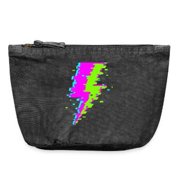 Psychedelischer digitaler Strahl - Vintage Reißverschluss-Täschchen (18 x 21 cm) - Vintage Schwarz - Vorne