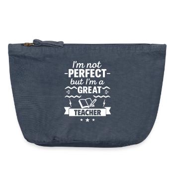 I'm Not Perfect But I'm a Great Teacher - Vintage Zip Pouch 18 x 21 cm - vintage denim - Front