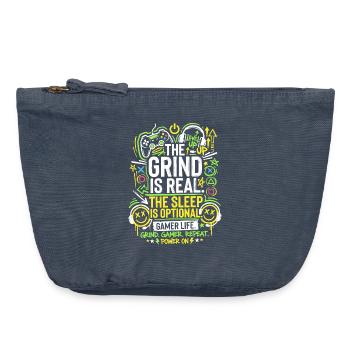 The Grind Is Real Gamer Life - Vintage Zip Pouch 18 x 21 cm - vintage denim - Front