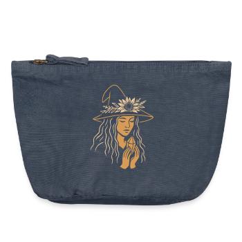 Summer Witch with Crystal - Pagan Spirit Art - Vintage Zip Pouch 18 x 21 cm - vintage denim - Front