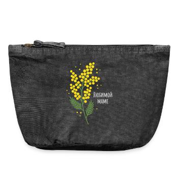 Geliebte Mama Blumen - Vintage Reißverschluss-Täschchen (18 x 21 cm) - Vintage Schwarz - Vorne