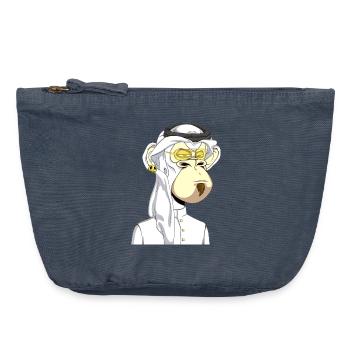 Ape mit Goldbrille - Vintage Reißverschluss-Täschchen (18 x 21 cm) - Vintage Denim - Vorne