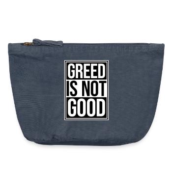 Greed Is Not Good Antikapitalismus Aussage Protest - Vintage Reißverschluss-Täschchen (18 x 21 cm) - Vintage Denim - Vorne
