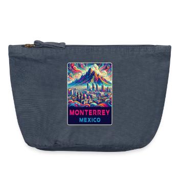 Monterrey Mexiko Design - Vintage Reißverschluss-Täschchen (18 x 21 cm) - Vintage Denim - Vorne