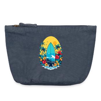Planche de surf élégante - Pochette zippée vintage 18 x 21 cm - vintage bleu jeans - Devant