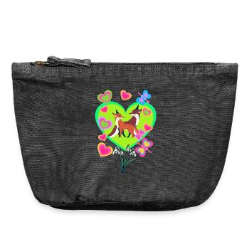 Retro Fuchs Füchse Vintage 80er 90er Füchsin - Vintage Reißverschluss-Täschchen (18 x 21 cm) - Vintage Schwarz - Vorne