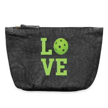 L’amour du pickleball - Pochette zippée vintage 18 x 21 cm - noir vintage - Devant