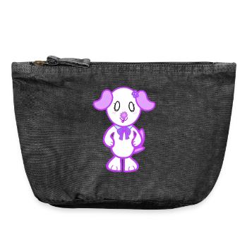 KawaiiDOGGOS – Flora-Druck - Vintage Reißverschluss-Täschchen (18 x 21 cm) - Vintage Schwarz - Vorne