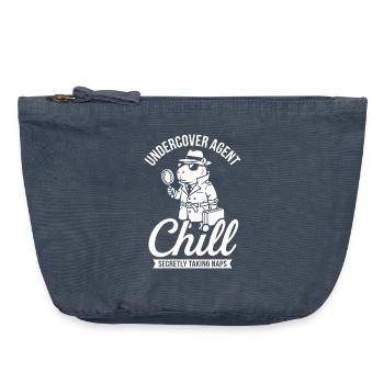 Undercover Agent Chill – Capybara - Vintage Zip Pouch 18 x 21 cm - vintage denim - Front