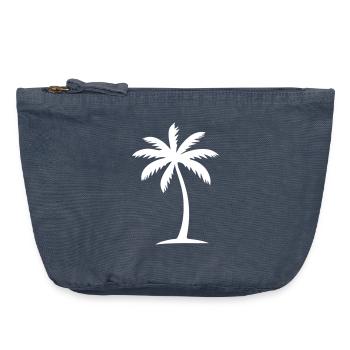 Palm Tree Icon - Vintage Zip Pouch 18 x 21 cm - vintage denim - Front