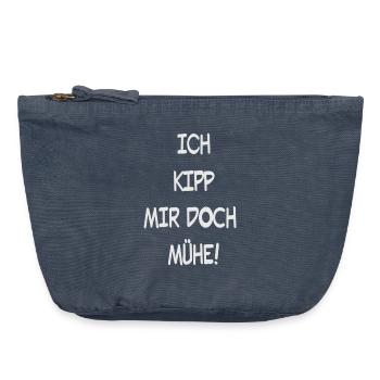 Ich Kipp mir doch Mühe - Vintage Reißverschluss-Täschchen (18 x 21 cm) - Vintage Denim - Vorne