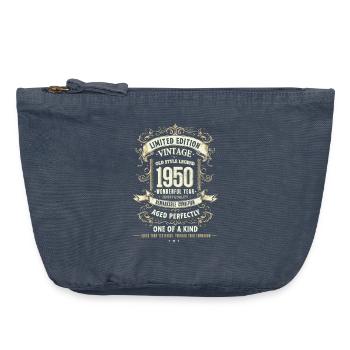 Geboren 1950, Baujahr 1950 Geburtstags Shirt Retro - Vintage Reißverschluss-Täschchen (18 x 21 cm) - Vintage Denim - Vorne