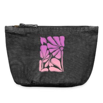 Flower power pink gradient - Vintage Zip Pouch 18 x 21 cm - vintage black - Front