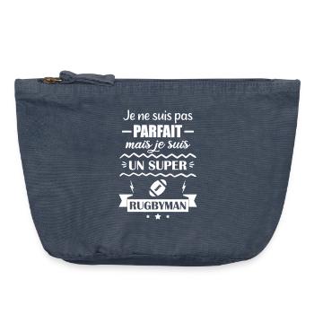 Super Rugbyman Sport Humor Rugby - Vintage Reißverschluss-Täschchen (18 x 21 cm) - Vintage Denim - Vorne