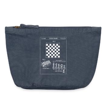 Brevet de plan d’échiquier - Pochette zippée vintage 18 x 21 cm - vintage bleu jeans - Devant