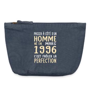 30th Birthday - Born in March 1996 - Vintage Zip Pouch 18 x 21 cm - vintage denim - Front