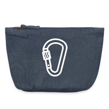 Carabiner Symbol Climbing - Vintage Zip Pouch 18 x 21 cm - vintage denim - Front