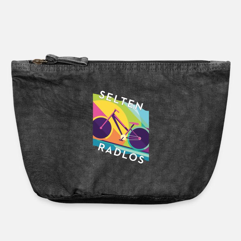 Rarement sans roues – Colorblocking de conception de vélo de route - Pochette zippée vintage 18 x 21 cm - noir vintage