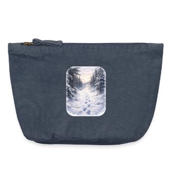 Winter Forest Path Morgenschein - Vintage Zip Pouch 18 x 21 cm - vintage denim - Front