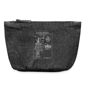 Vintage Kaffeemühle-Bauplan - Vintage Reißverschluss-Täschchen (18 x 21 cm) - Vintage Schwarz - Vorne