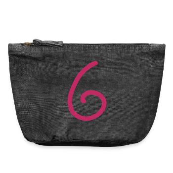 6 Number six number Birthday - Vintage Zip Pouch 18 x 21 cm - vintage black - Front