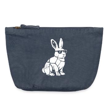 Bunny Sunglasses Grunge Cracked Vector - Vintage Zip Pouch 18 x 21 cm - vintage denim - Front