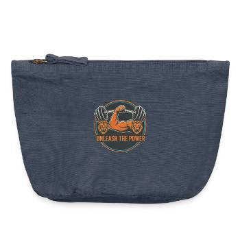 Unleash the Power | Weight Lifting & Bodybuilding - Vintage Zip Pouch 18 x 21 cm - vintage denim - Front