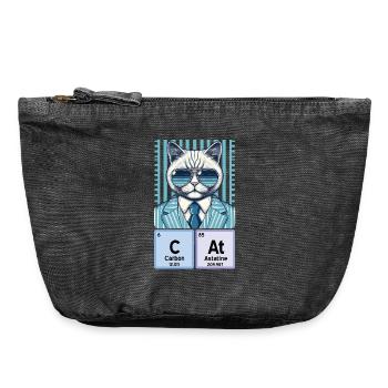 Chemistry Cat: The Cool Catalyst - Vintage Zip Pouch 18 x 21 cm - vintage black - Front
