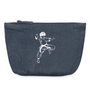 Karate Junge Skizze - Vintage Reißverschluss-Täschchen (18 x 21 cm) - Vintage Denim - Vorne