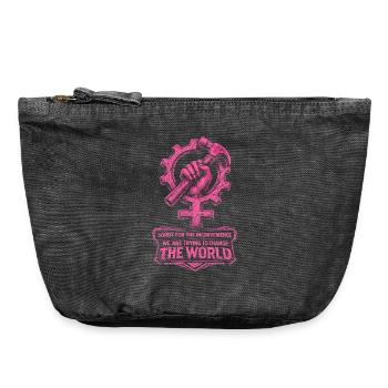 Feminismus Feministin Feminist - Vintage Reißverschluss-Täschchen (18 x 21 cm) - Vintage Schwarz - Vorne
