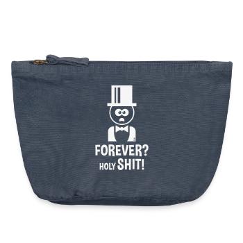Bräutigam: Forever? Holy Shit! (Hochzeit JGA / W) - Vintage Reißverschluss-Täschchen (18 x 21 cm) - Vintage Denim - Vorne
