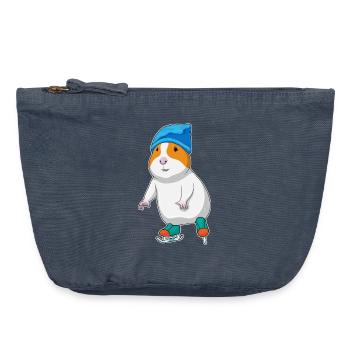 Hamster Eislaufen Schlittschuhe - Vintage Reißverschluss-Täschchen (18 x 21 cm) - Vintage Denim - Vorne