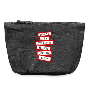 Don't Let Idiots Ruin Your Day Funny Sarcastic - Vintage Zip Pouch 18 x 21 cm - vintage black - Front