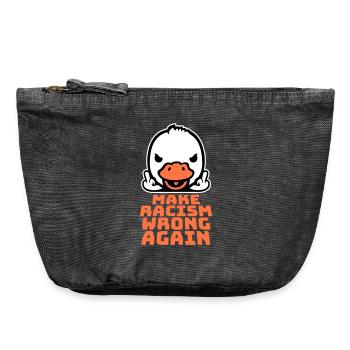 Gans Make Racism Wrong Again Mittelfinger Aktivist - Vintage Reißverschluss-Täschchen (18 x 21 cm) - Vintage Schwarz - Vorne