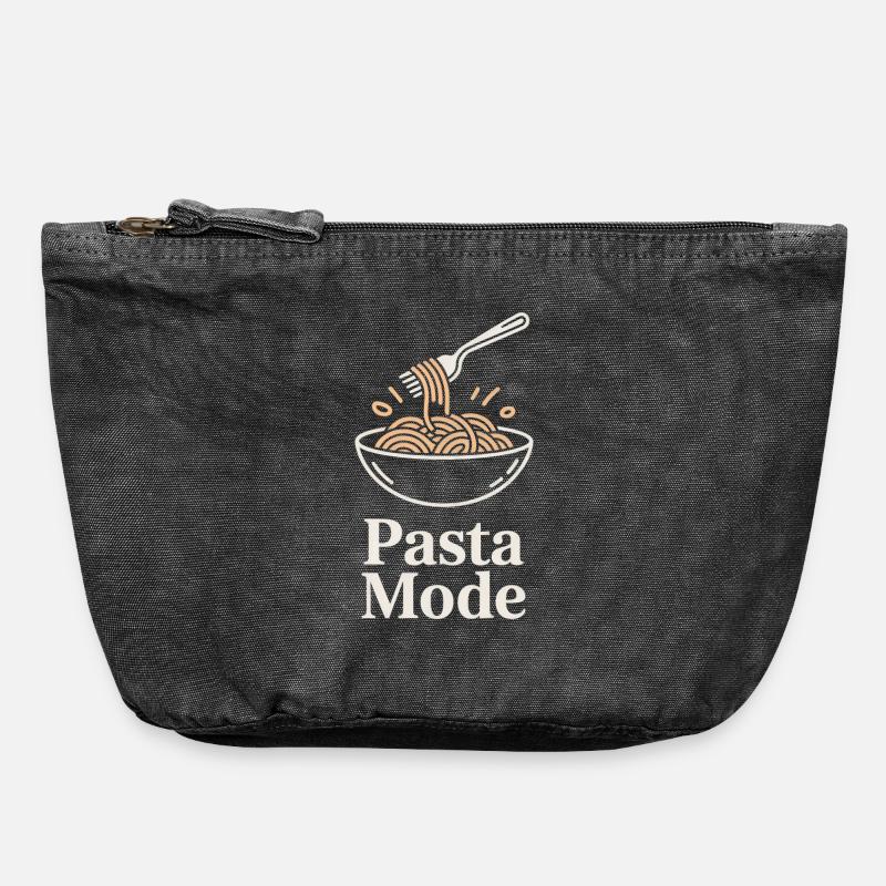 Mode des pâtes - Pochette zippée vintage 18 x 21 cm - noir vintage
