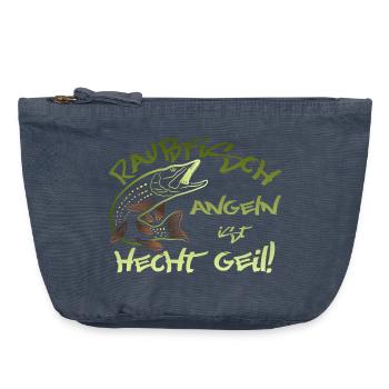 Hecht angeln Raubfisch Fischer Angler - Vintage Reißverschluss-Täschchen (18 x 21 cm) - Vintage Denim - Vorne