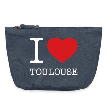 I LOVE TOULOUSE - Vintage Zip Pouch 18 x 21 cm - vintage denim - Front