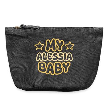 Geschenk für Alessia - Vintage Reißverschluss-Täschchen (18 x 21 cm) - Vintage Schwarz - Vorne