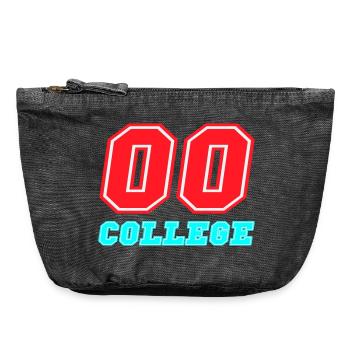 00 College Neon-Emblem - Vintage Reißverschluss-Täschchen (18 x 21 cm) - Vintage Schwarz - Vorne