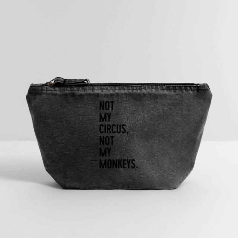 Pas mon cirque, pas mes singes Pochette zippée vintage 18 x 21 cm