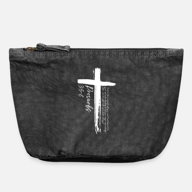Cross - Proverbs 3:5-6 - Vintage Zip Pouch 18 x 21 cm - vintage black