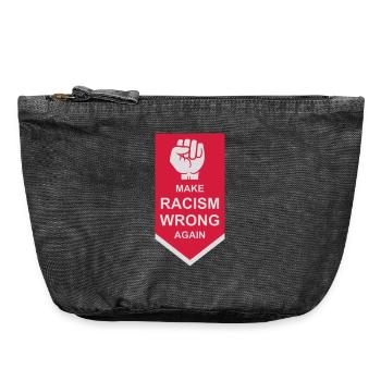 Rendre le racisme répréhensible - Pochette zippée vintage 18 x 21 cm - noir vintage - Devant