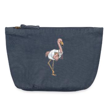 Stéthoscope Flamingo Doctor - Pochette zippée vintage 18 x 21 cm - vintage bleu jeans - Devant