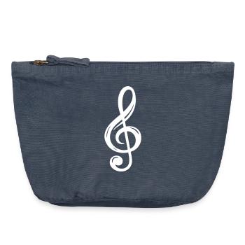 clef symbol - Vintage Zip Pouch 18 x 21 cm - vintage denim - Front