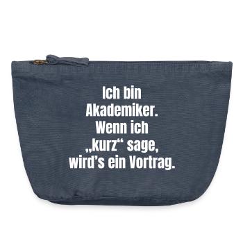 Akademiker Zitat Lange Vorträge - Vintage Reißverschluss-Täschchen (18 x 21 cm) - Vintage Denim - Vorne