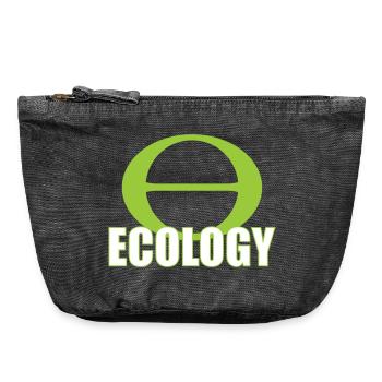Sigle Ecologie Minimaliste Vert - Pochette zippée vintage 18 x 21 cm - noir vintage - Devant