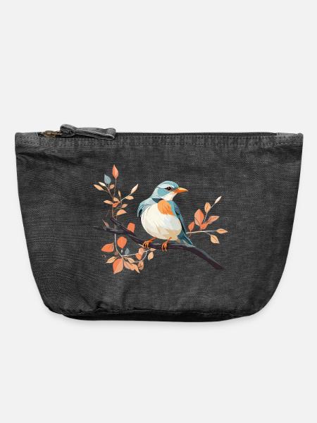 Königsfeder Eisvogel auf Ast - Vintage Reißverschluss-Täschchen (18 x 21 cm) - Vintage Schwarz